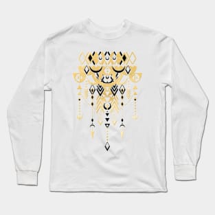 Modern Deco in Black and Cream Long Sleeve T-Shirt